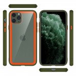 Wholesale iPhone 11 Pro Max (6.5in) Clear Slim Matte Hybrid Bumper Case (Black Green)